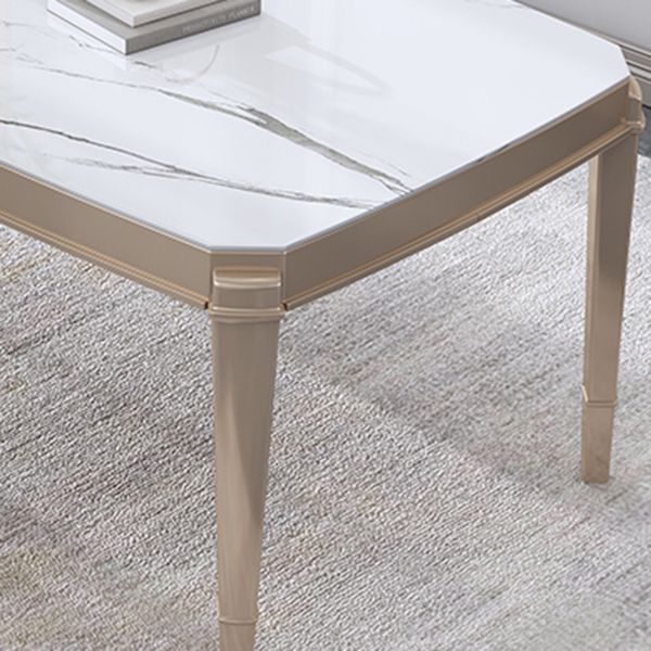 Modern 1/2/5/7 Pieces Dining Room Table Stone Rectangle Furniture in White