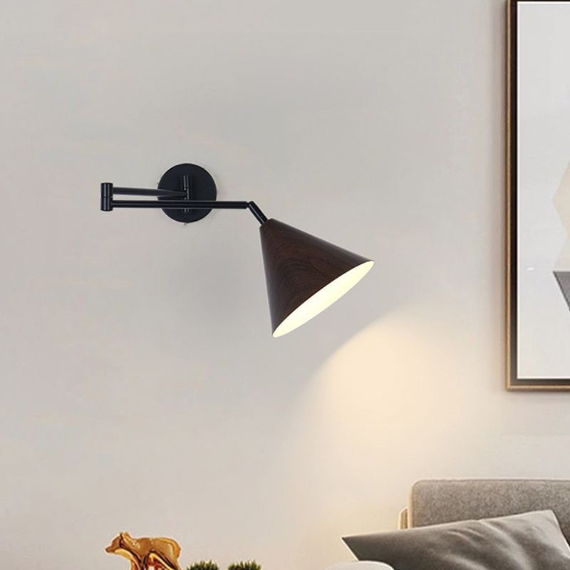 Contemporary Black Single Wall Mounted Sconce Shaded Statement Wall Light
