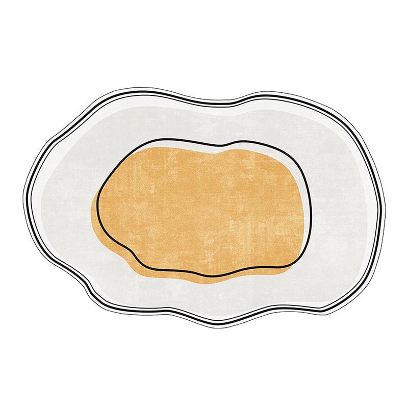 Dark Gray Patchwork Rug Polyester Modern Rug Washable Rug for Home Decor