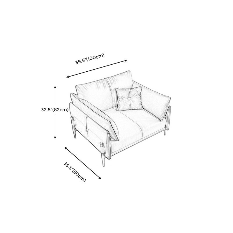 Stationary with Storage Living Room Pillow Top Arm Brown Seating