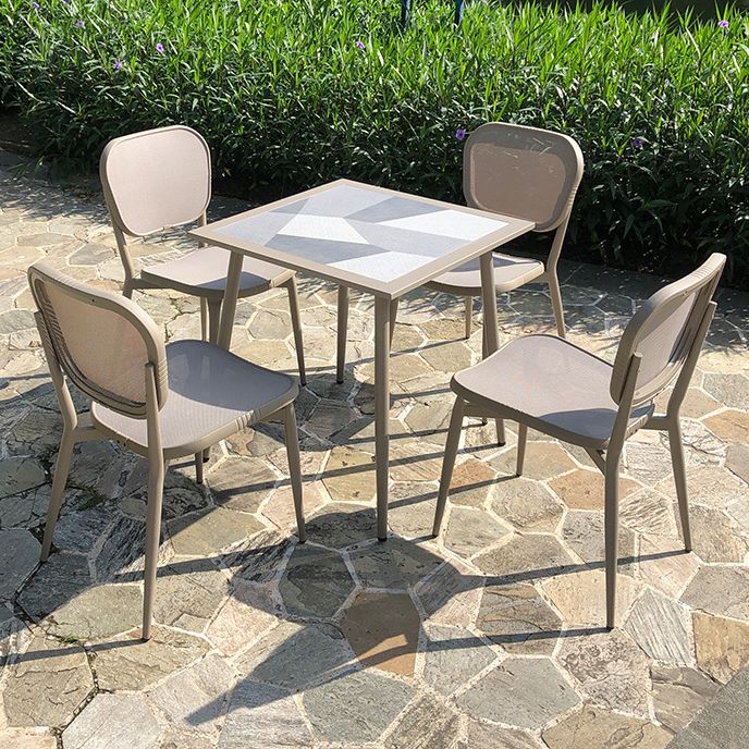 Modern 1/5/7 Pieces Dining Table Set Stone Dining Table Set for Outdoor
