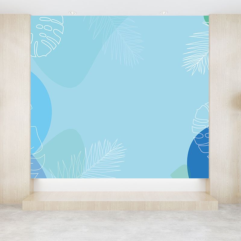 Stain Resistant Tropical Plants Mural Tropical Style for Sitting Room