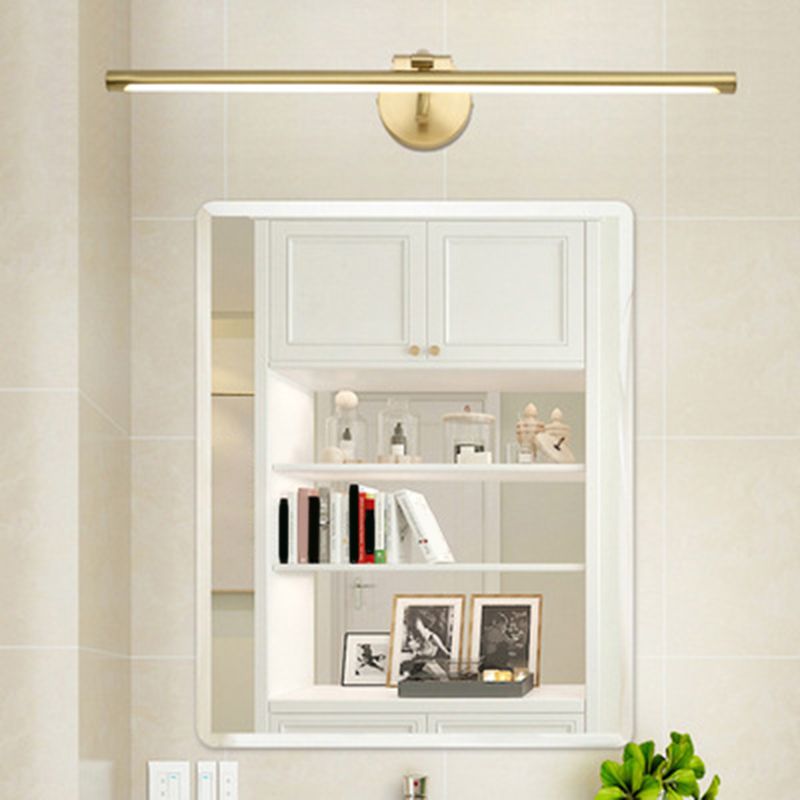 Modern Minimalist Style Linear Wall Mounted Vanity Lights Copper Wall Mounted Light Fixture in Gold Finish