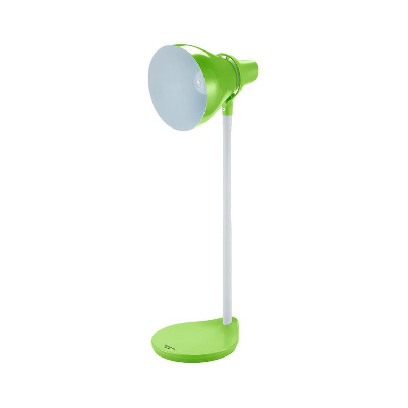 Horn Shade Bendable Reading Lamp Macaron Iron 1 Head Pink/Green Desk Light with Embedded On Off Switch