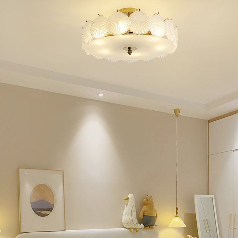 Multi Light Cylindrical Ceiling Lamp Modern Style Glass Ceiling Lighting for Living Room