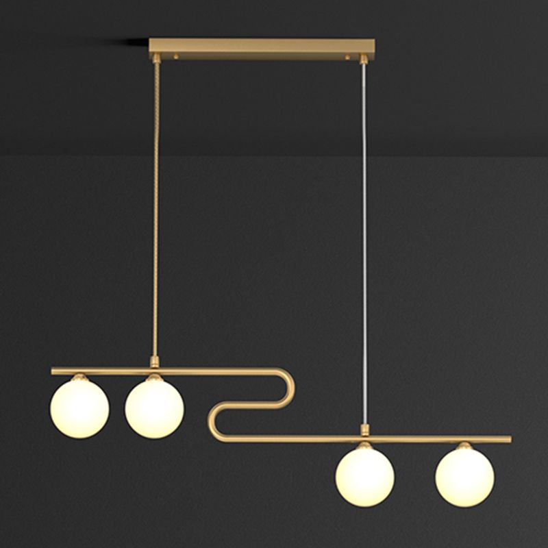 Partido de iluminación de la isla esférica Luz colgante de la isla de vidrio nórdico para comedor