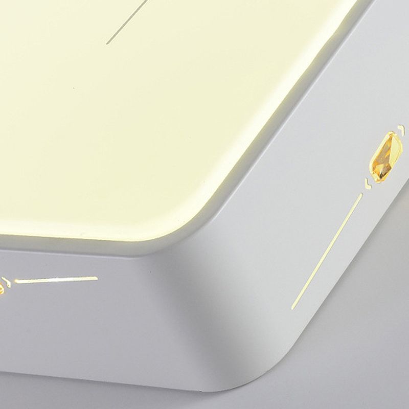 Luz LED empotrada de estilo Simple, iluminación de techo blanca rectangular/cuadrada/redonda con detalles de cristal, 18,5 "/19,5"/31 "de ancho