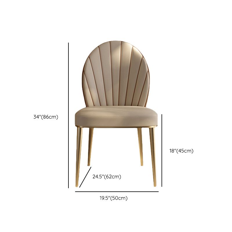 Glam Upholstered Armless Dining Chair Dining Room Side Chair