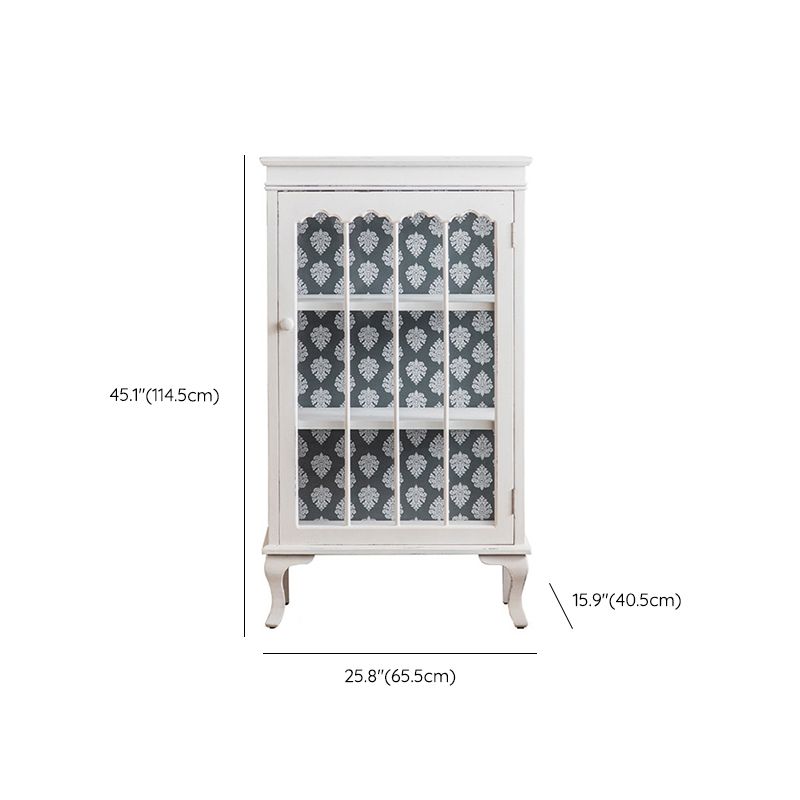 Traditional Curio Cabinet Solid Wood Storage Cabinet for Dining Room