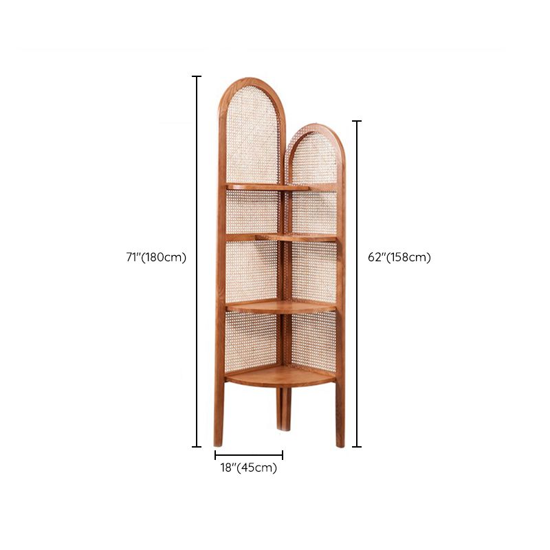 71.3" Tall Corner Chest Solid Wood Triangle Storage Cabinet with 4 Shelves