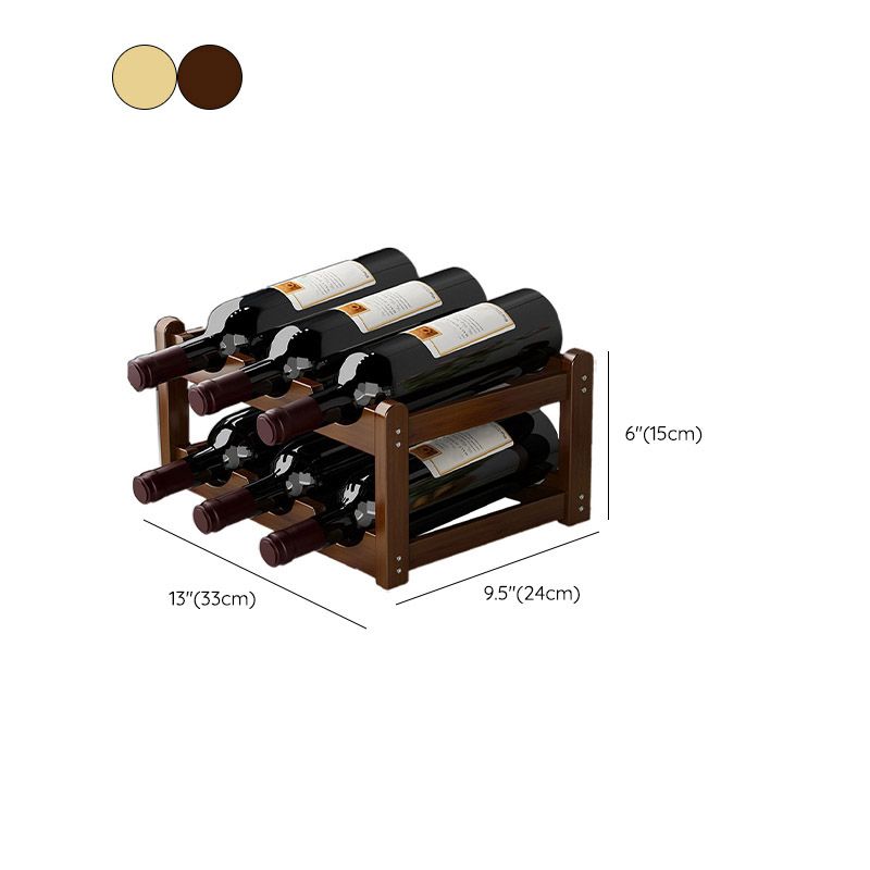 Countertop Modern Wine Rack Solid Wood Wine Bottle Rack for Living Room