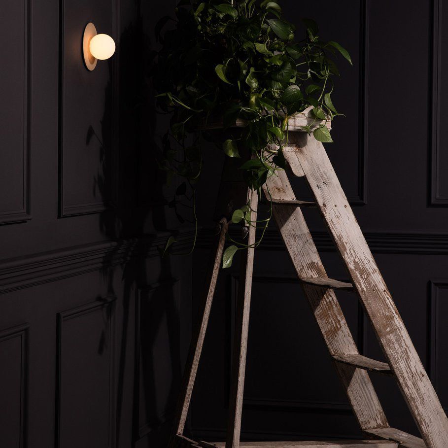 Spherical Living Room Wall Light Fixture Glass Nordic Style Wall Sconce Light in White