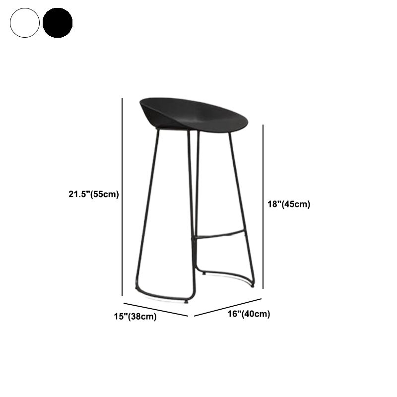 Modern Armless Backrest Counter Stool Iron Bar Stool with Acrylic Seat and Pedal for Cafe