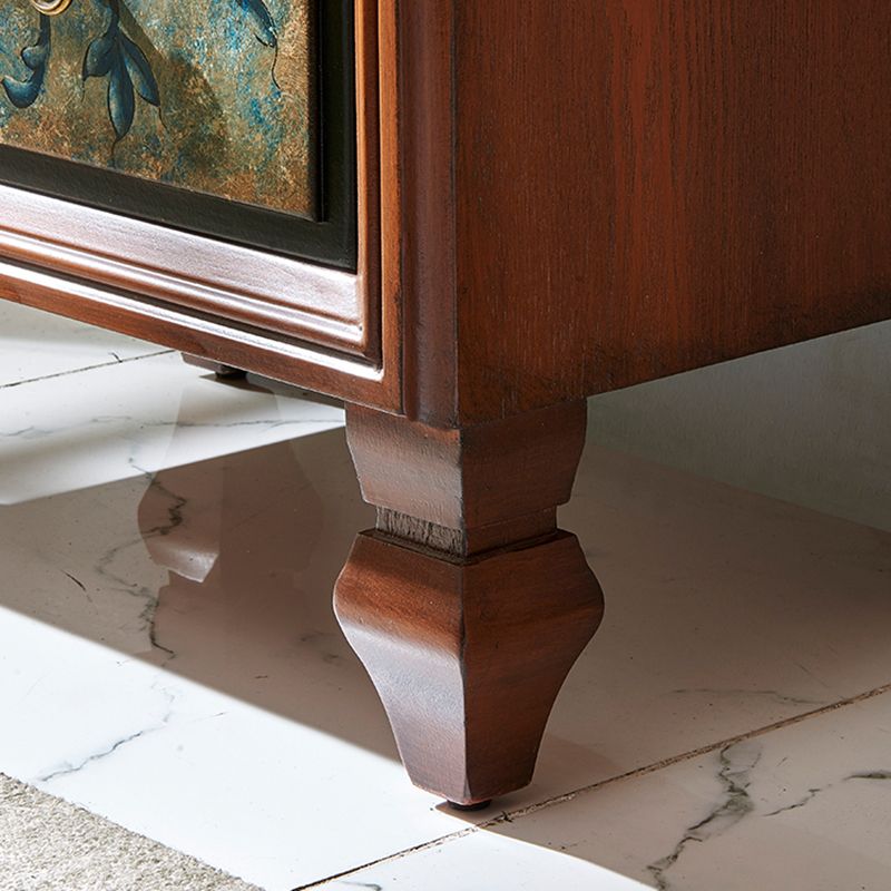 Vertical Traditional Wooden Storage Chest Bedroom Chest with Drawers