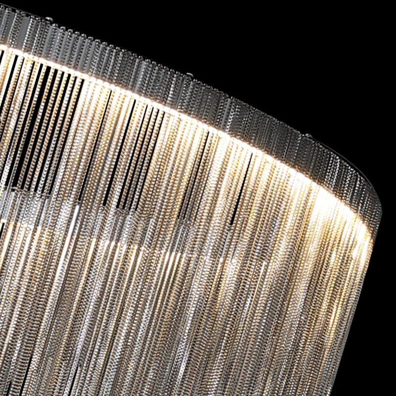 Circular Down Lighting Pendant Modern Metal Living Room LED Ceiling Pendant Light in Silver