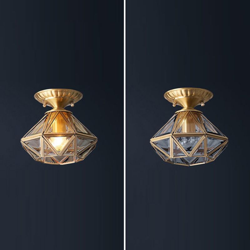 Ceiling Mount Light American Country Style Semi Flush Mount Ceiling Light for Aisle Corridor