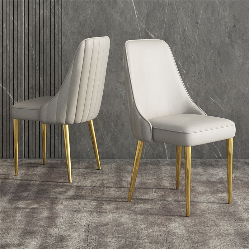Glam Style Side Chair PU Leather Dining Chair for Living Room