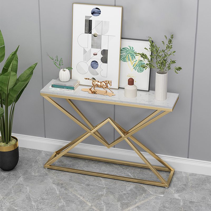 Modern Marble Console Sofa Table Rectangle End Table for Hall