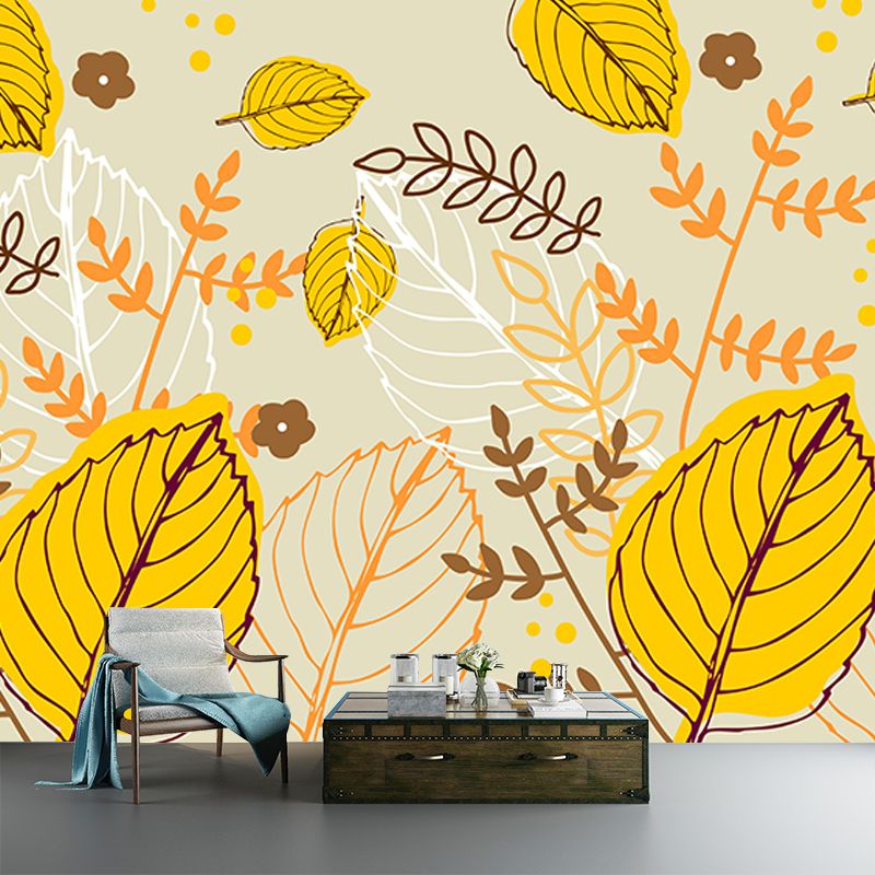 Environment Friendly Tropical Plants Mural Decorative Wallpaper for Room