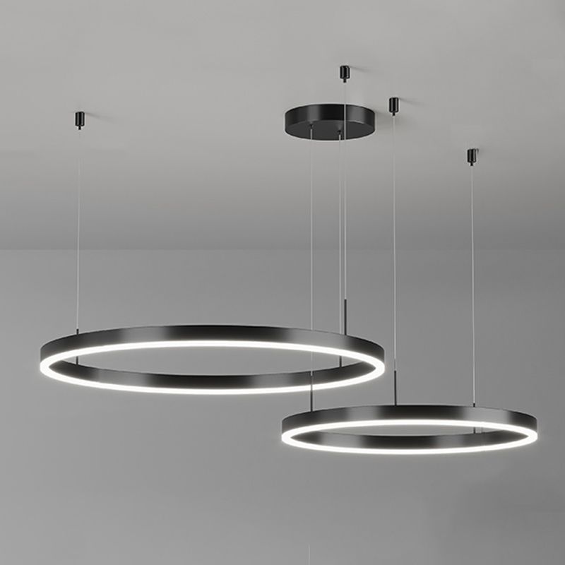 Multi-Tier Shape Chandelier Lights Modern Metal Chandelier Lighting Fixtures in Black