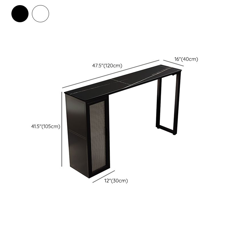 Double Pedestal Bar Table Set 1/3 Pcs Stone Top Bar Table and Upholstered Stools