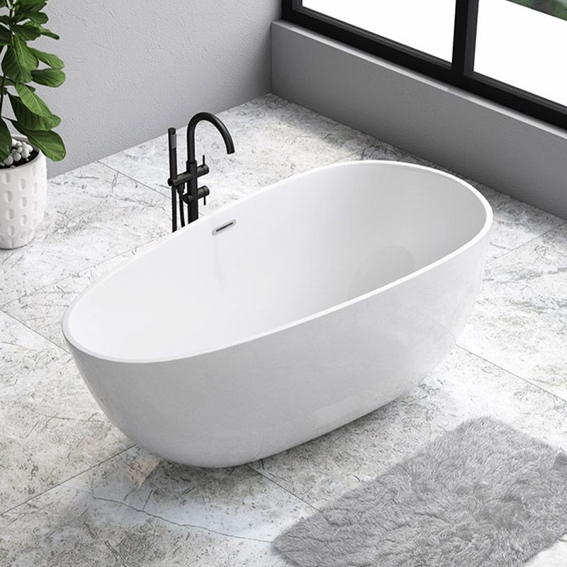 Modern Acrylic Bathtub Freestanding Soaking Bathtub with Drain Bath Tub