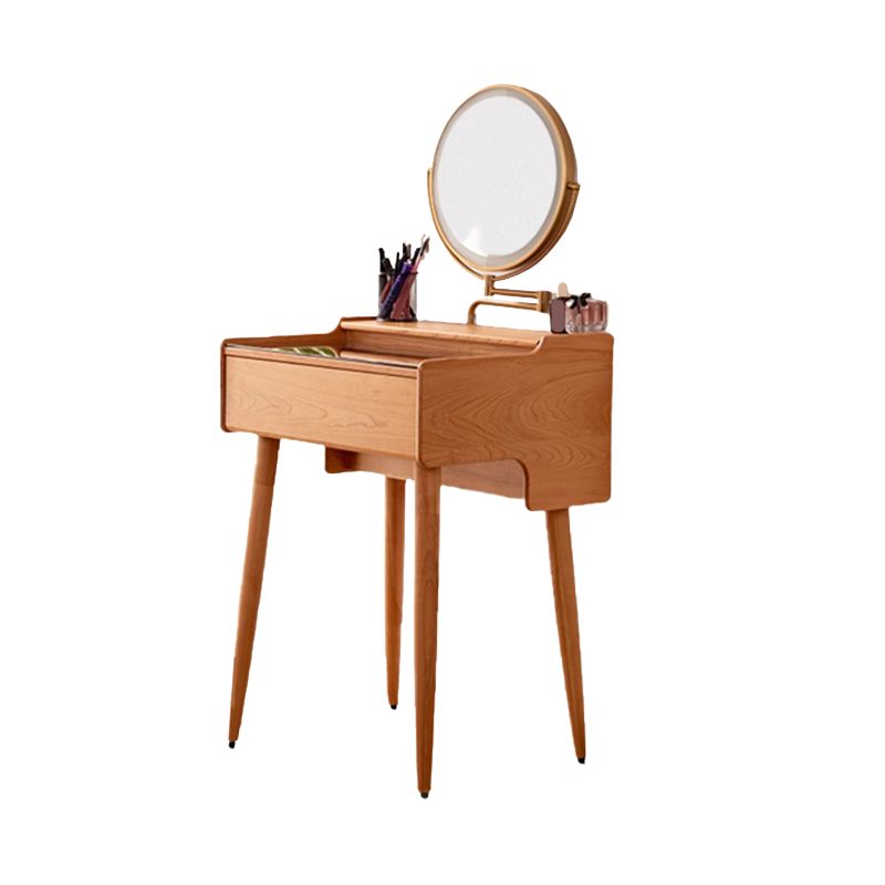 Glass Makeup Counter 18.11" Wide Solid Wood  Vanity Tables with 1 Storage Drawers