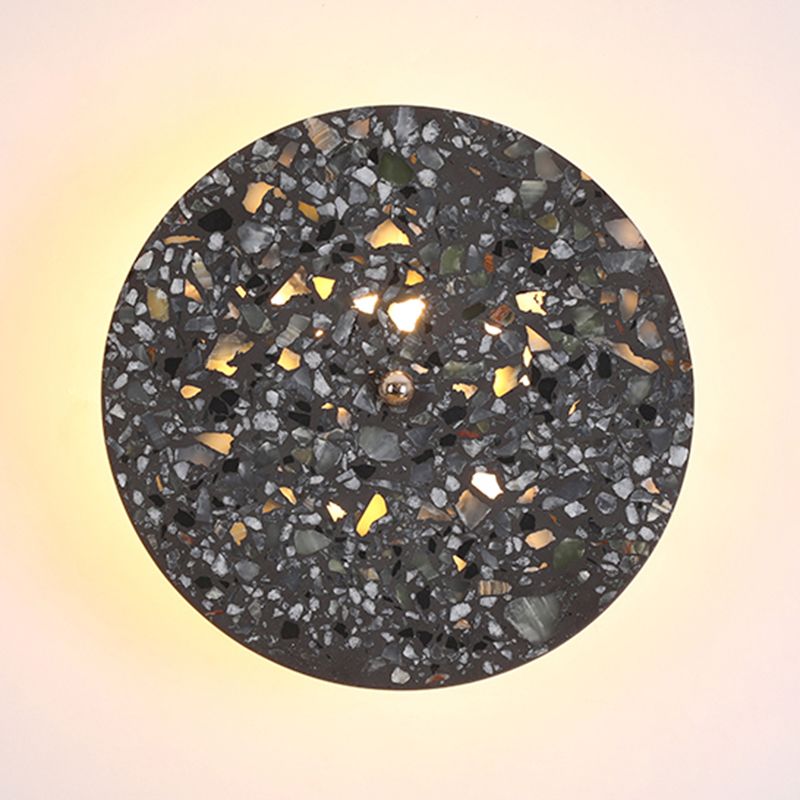 Nordic Style LED Wall Light Geometry Round Colorful Wall Lamp with Stone Shade for Bedroom