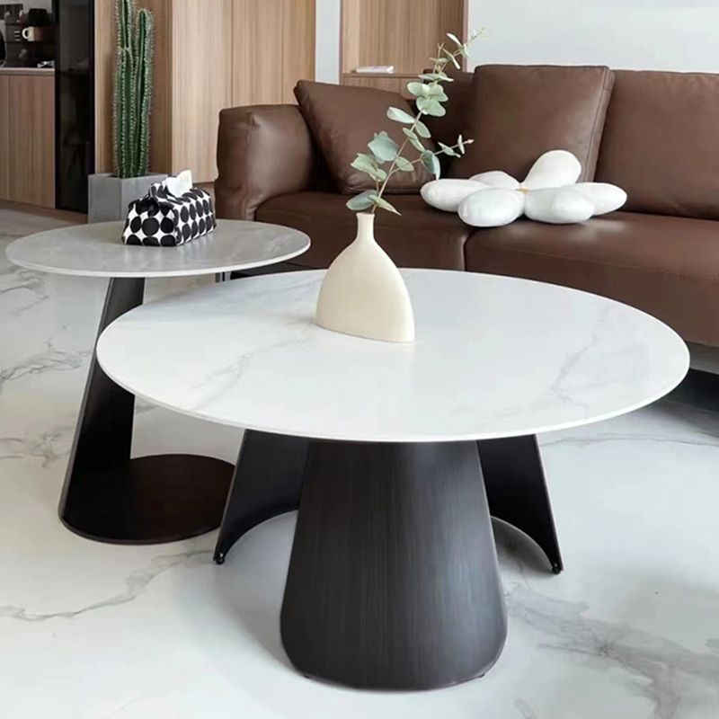 Slate Round Coffee Table No Distressing Modern Nesting Coffee Table Set