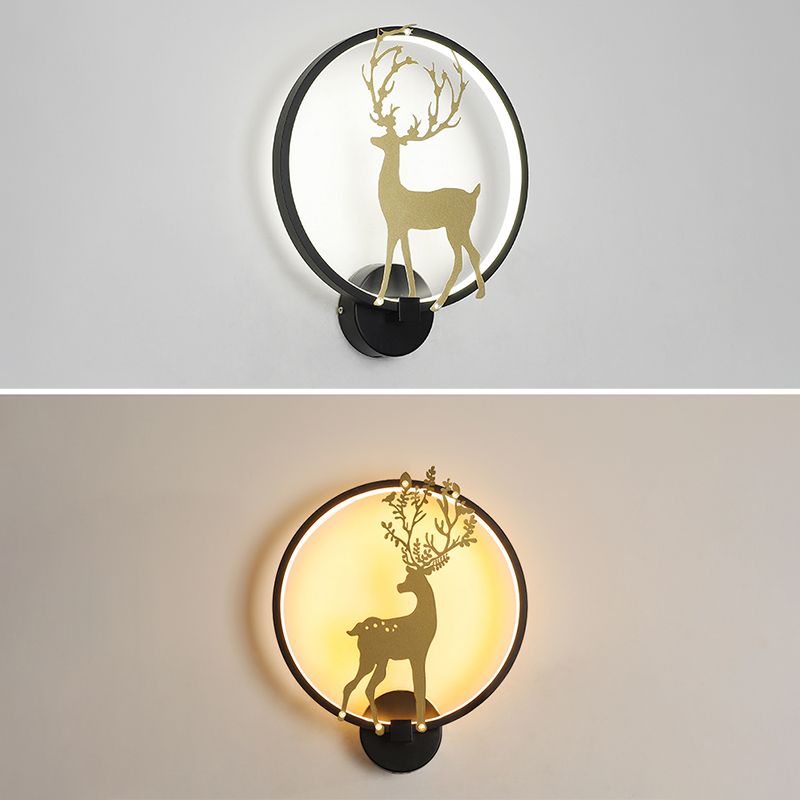 Round Disc Sconce Light Fixture Creative Minimalist Style Plastic Sconces