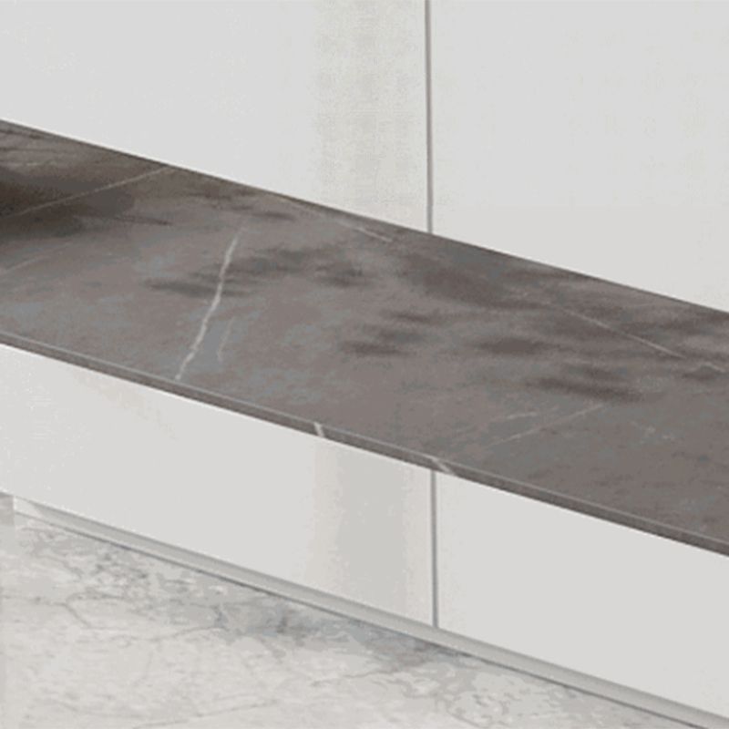 Contemporary Style Rectangle Bar Table Stone Double Pedestal Bar Dining Table for Home