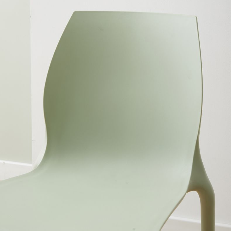 Scandinavian Armless Dining Chairs Plastic Indoor Stackable Solid Back Side Chair