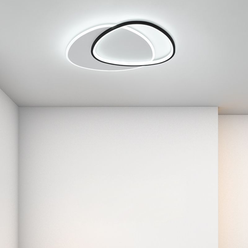 Triángulos modernos iluminación de techo de techo de metal led dormitorio de techo en negro