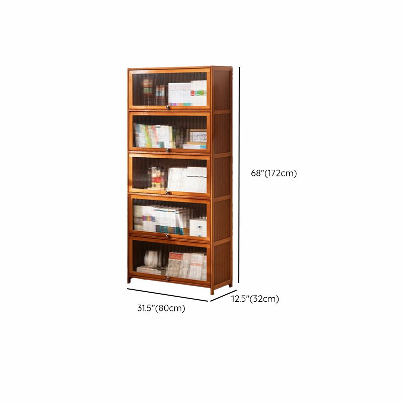 Contemporary Brown Accent Cabinet with Acrylic Doors Rectangle Cabinet