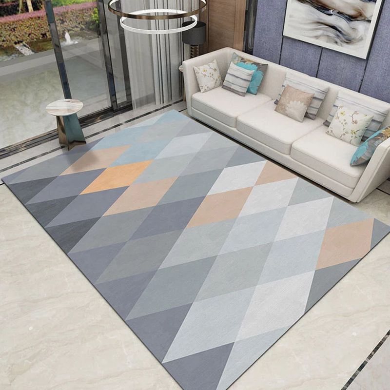 Graphic Rug Polyester Modern Area Rug Stain Resistant Rug for Living Room