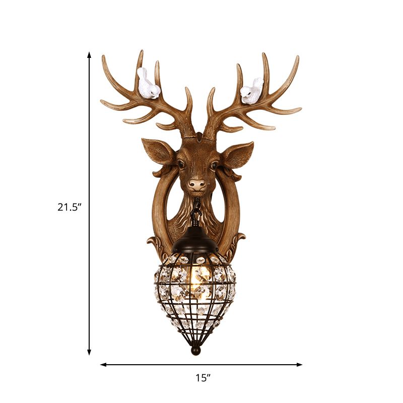 1 lampe à tête de cerf clair