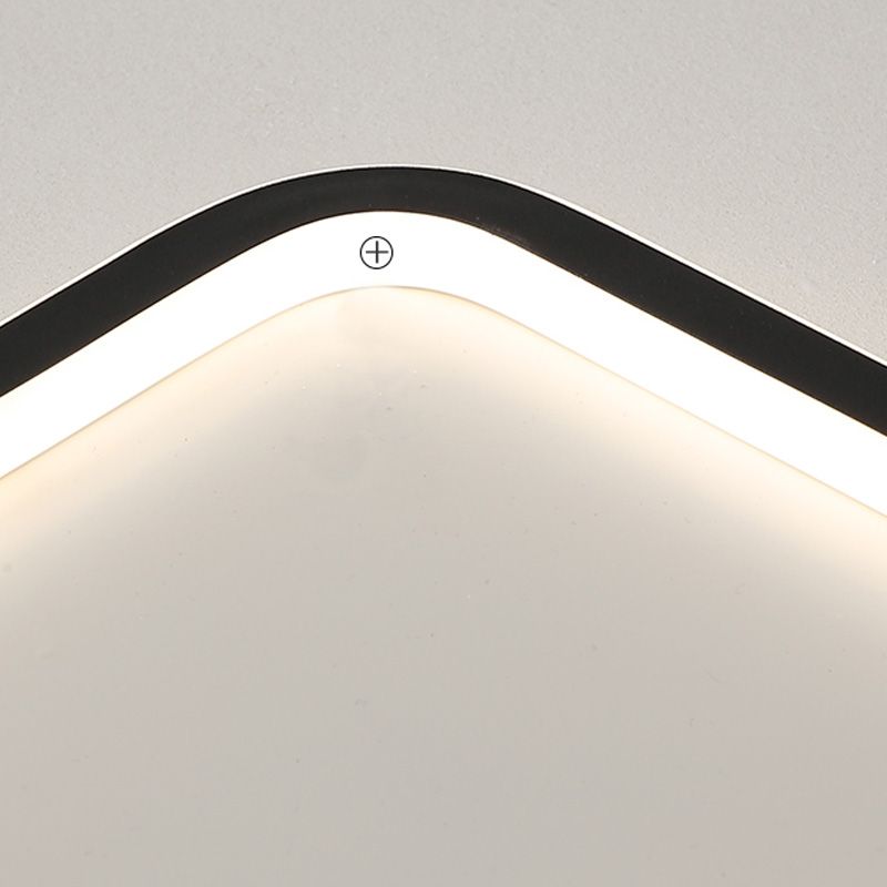 Rectangular Flush Mount Ceiling Light with Acrylic Shade for Living Room