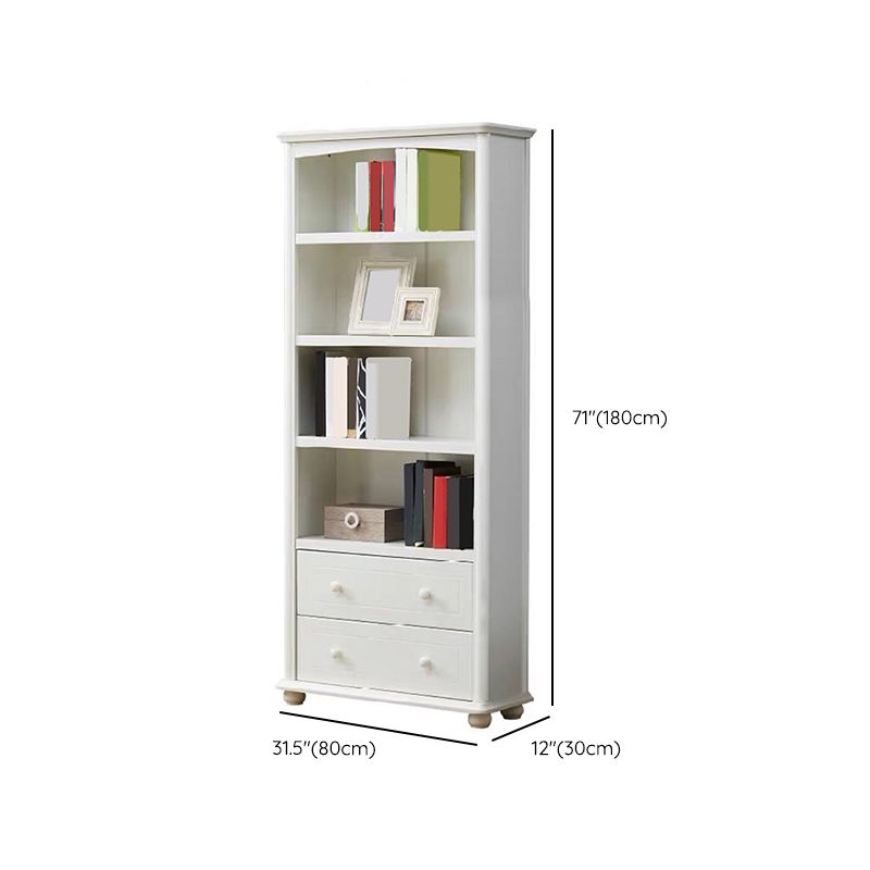 Wooden Closed Back Bookcase Standard Contemporary Bookshelf with Shelves