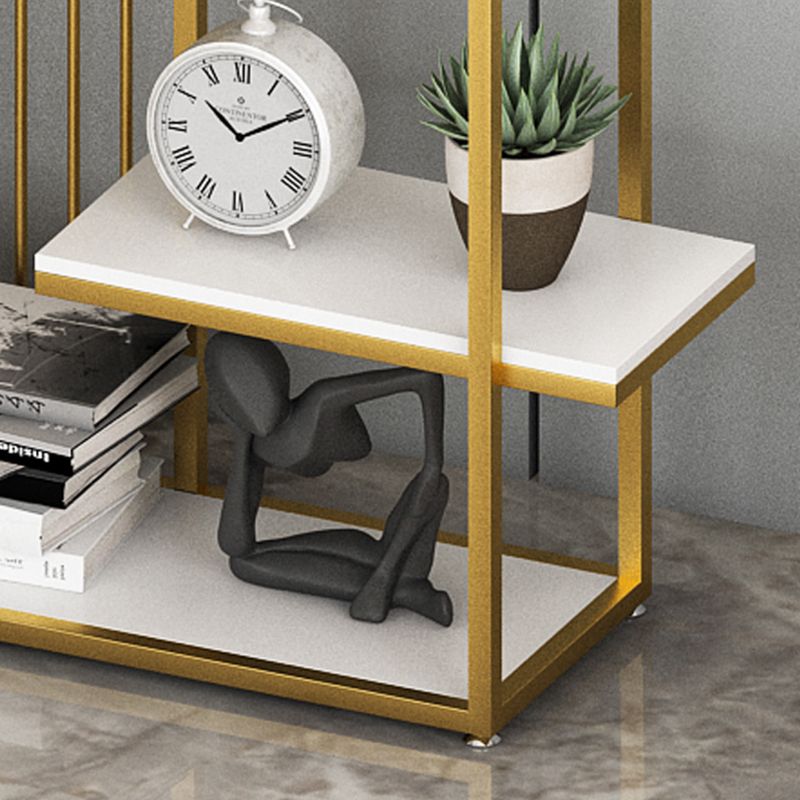 Glam Metal Shelf Bookcase Open Back Bookcase for Home Office