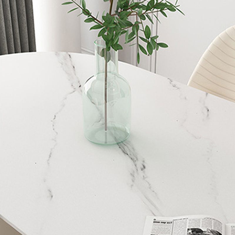 Oval Sintered Stone Dining Table Traditional Luxury Dining Table for Home Use