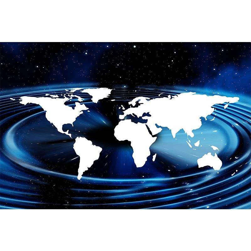 World Map Wall Mural Illustration Decorative Room Wall Art for Decoration