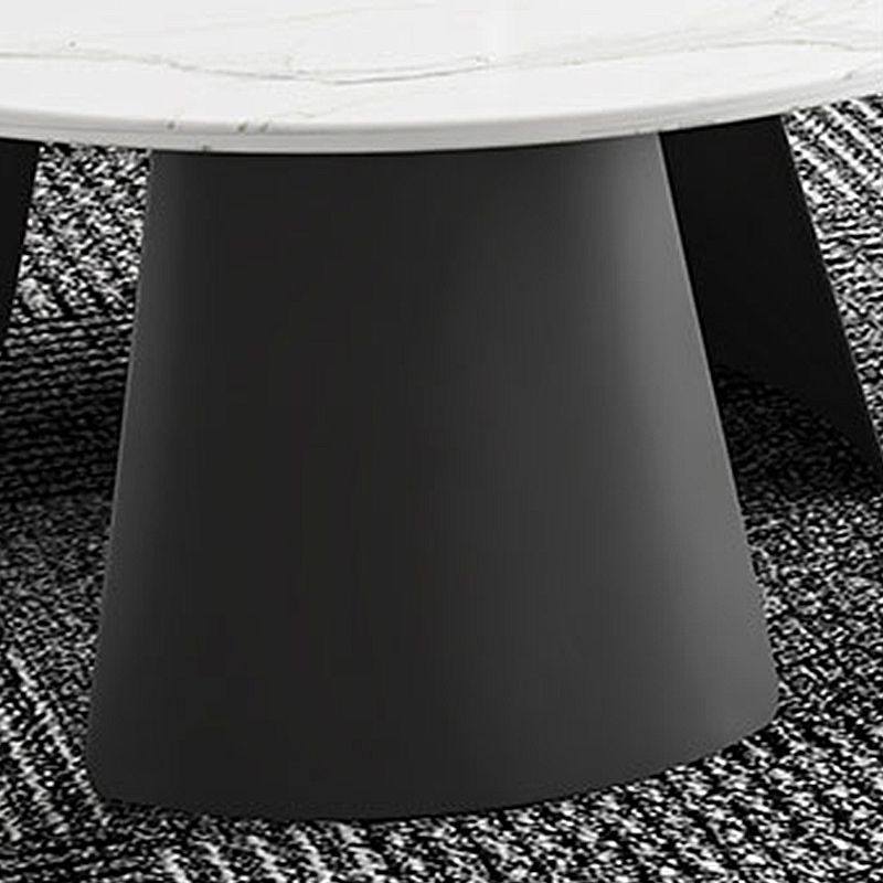 Modern Fixed Top Coffee Table Round Steel Abstract Cocktail Table