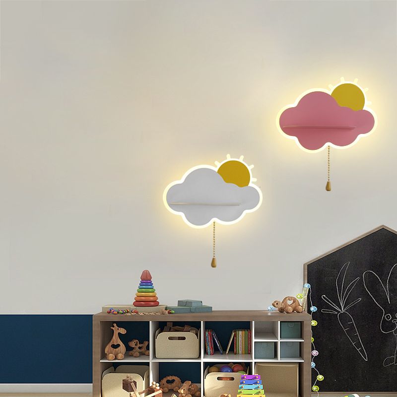 Metal Cloud Wall Sconce Lighting Minimalist Style LED Sconce Light Fixture for Bedroom