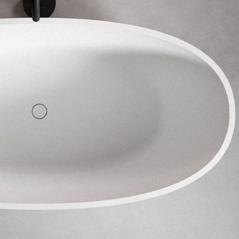 Modern Oval Bathtub Stand Alone Stand Alone Soaking Back to Wall Bath
