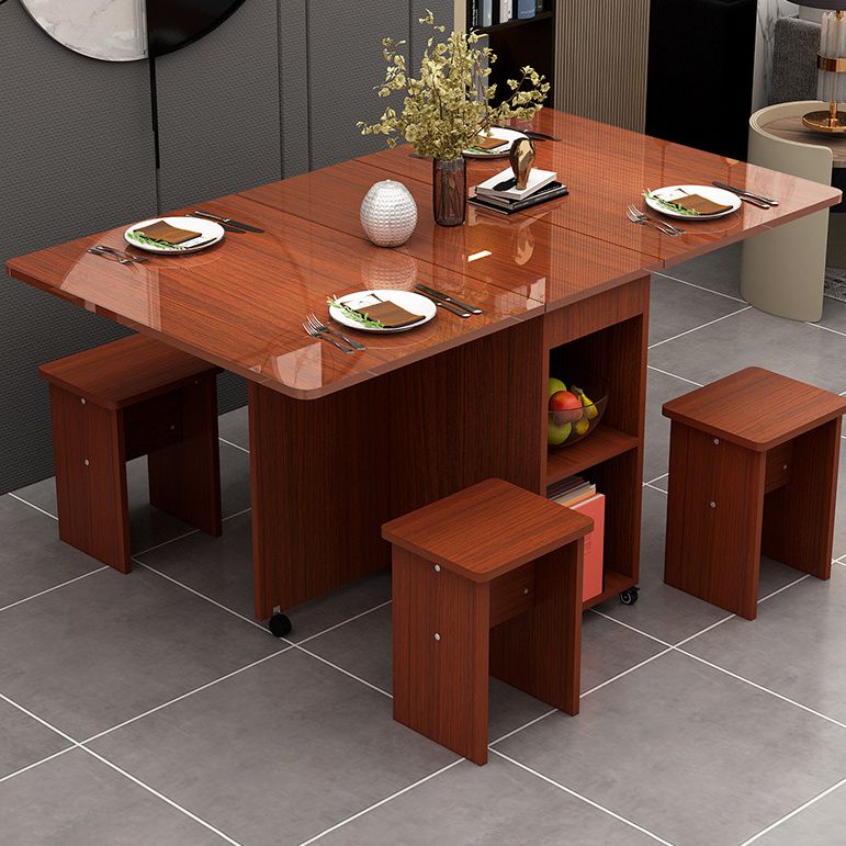 Mesa de comedor de estilo de mediados de siglo rectángulo de madera para usar en el hogar