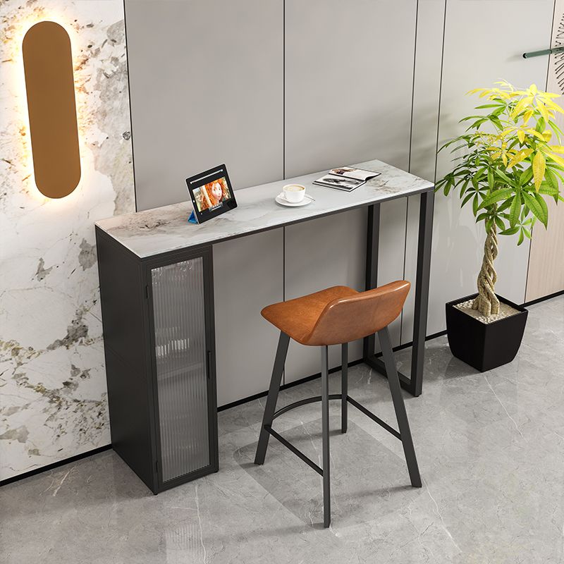 Glam Metal Bar Stools Faux Leather Barstools with Black Legs
