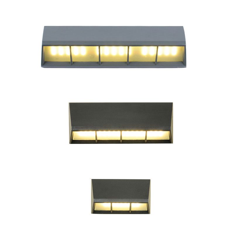 Triangular Prism Metallic LED Wall Mounted Light Simplicity Textured Black Wall Sconce Lighting for Patio