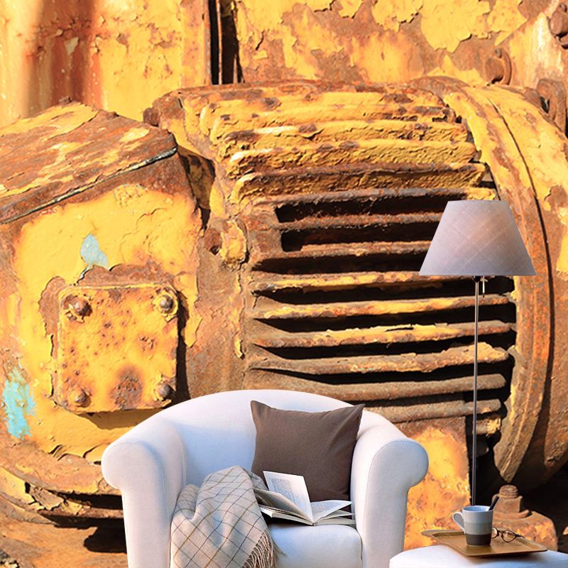 Industrial Metal Wallpaper Mural Mildew Resistant Decorative Sitting Room Mural