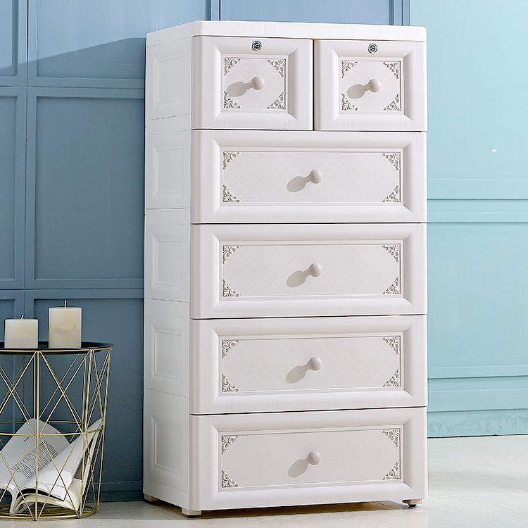 Plastic Bedroom Non-Hanging Armoire Modern Cabinet with Drawers