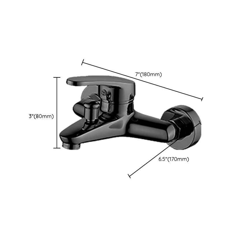 Contemporary Bath Filler Trim Wall Mounted Fixed Bathroom Faucet